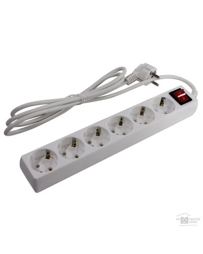SP6W-250. Сетевой фильтр 6 розеток, 5м, белый. 5bites в Ангарске