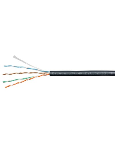 UTP-4P-Cat.5e-SOLID-OUT-PE-UV-100 (11246c-5). Кабель «витая пара» (LAN) для структурированных систем связи. CABEUS в Ангарске