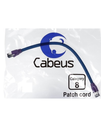 PC-SSTP-RJ45-Cat.8-0.3m-LSZH (9699c), серый. Патч-корд медный. CABEUS в Ангарске