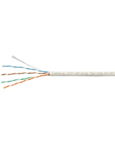 UTP-4P-Cat.5e-SOLID-WH-100 (7471c-5). Кабель «витая пара» (LAN) для структурированных систем связи. CABEUS в Ангарске