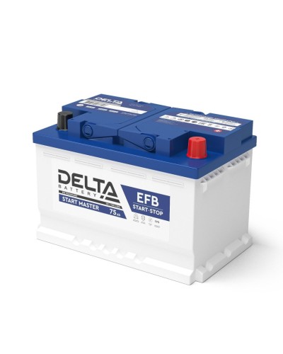 Delta START MASTER EFB 1275 (75 Ah). Аккумулятор автомобильный герметичный свинцово-кислотный. Delta в Ангарске