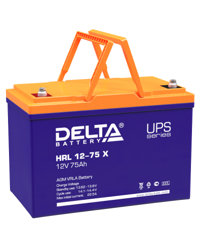 Delta HRL 12-75 X. Аккумулятор герметичный свинцово-кислотный. Delta в Ангарске