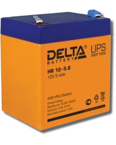 Delta HR 12-5.8. Аккумулятор герметичный свинцово-кислотный. Delta в Ангарске