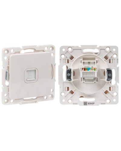 Стокгольм Механизм Розетки RJ-45 1-местной (EYK01-035-10). Механизм Розетки RJ-45 1-местной. EKF в Ангарске
