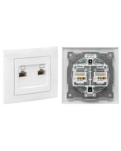 Валенсия розетка комп RJ-45 2-местная (EWK02-035-10). Розетка комп RJ-45 2-местная. EKF в Ангарске