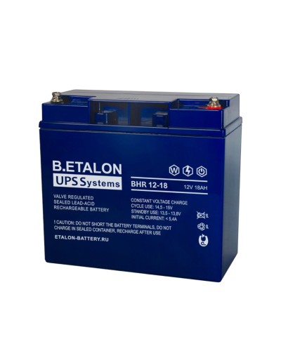 B.ETALON BHR 12-18. Аккумулятор герметичный свинцово-кислотный. ETALON в Ангарске