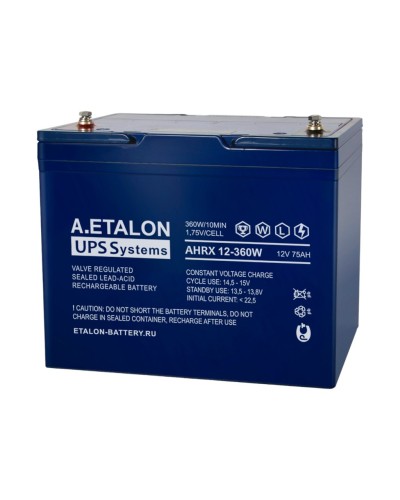 A.ETALON AHRX 12-360W (75). Аккумулятор герметичный свинцово-кислотный. ETALON в Ангарске
