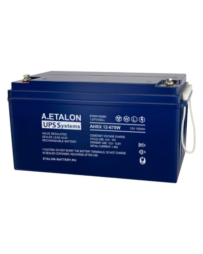 A.ETALON AHRX 12-670W (150). Аккумулятор герметичный свинцово-кислотный. ETALON в Ангарске