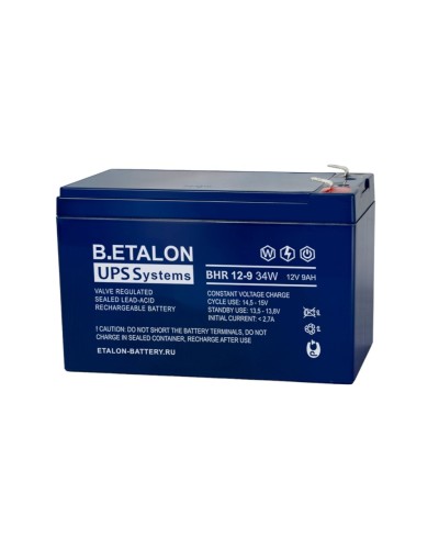 B.ETALON BHR 12-9 34W. Аккумулятор герметичный свинцово-кислотный. ETALON в Ангарске