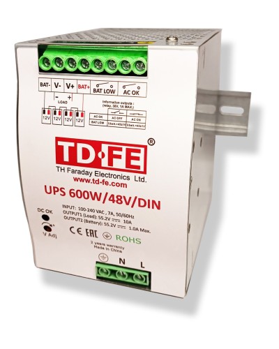 UPS 600W/48V/DIN. Источник вторичного электропитания резервированный. FARADAY в Ангарске