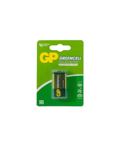 GP GreenCell 9V Крона (GP 1604GLF-2CR1), БЛИСТЕР. Солевая батарейка. GP Batteries в Ангарске