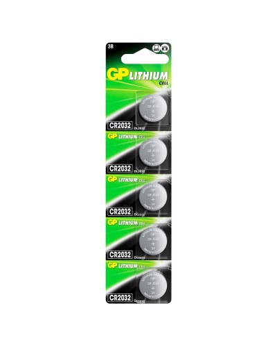 GP Lithium CR2032 (GP CR2032-2C5 100/2000), упак. 5 шт. БЛИСТЕР. Литиевые дисковые батарейки. GP Batteries в Ангарске