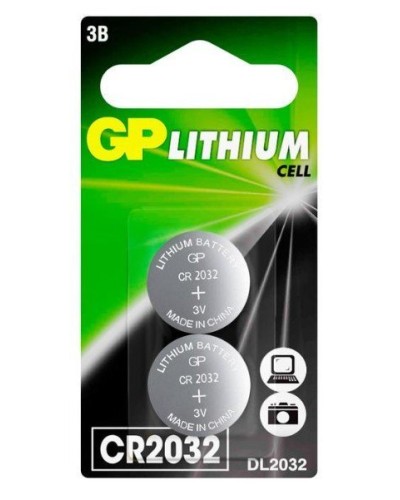 GP Lithium CR2032 (GP CR2032-2CRU2), упак. 2 шт. БЛИСТЕР. Литиевые дисковые батарейки. GP Batteries в Ангарске