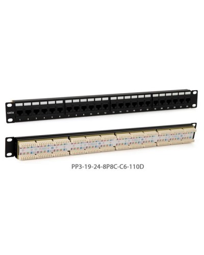 PP3-19-24-8P8C-C6-110D. Патч-панель 19. Hyperline в Ангарске