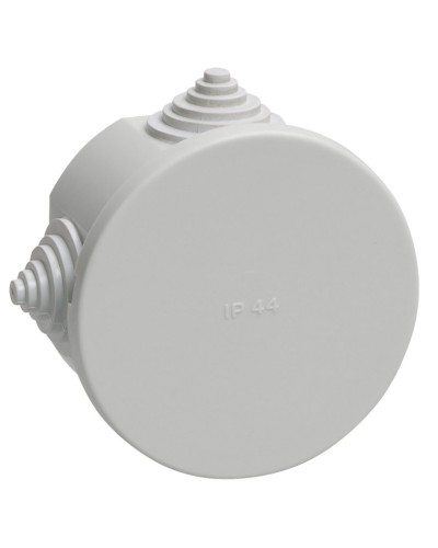 Коробка распаячная КМ41237 D75х40 открытой проводки IP44 4 гермоввода серая (UKO11-075-040-000-K41-44). Коробка распаячная безгалогенная (HF). IEK в Ангарске