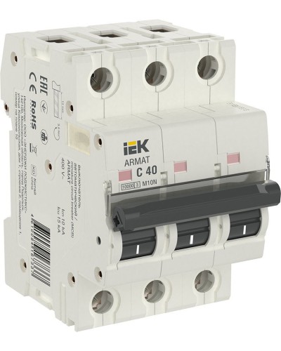 M10N 3P C 40А 10кА ARMAT (AR-M10N-3-C040). Автоматический выключатель. IEK в Ангарске