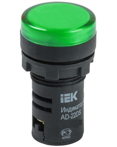 Лампа AD22DS (LED)матрица D22мм зеленый 24В AC/DC (BLS10-ADDS-024-K06). Светосигнальный индикатор. IEK в Ангарске
