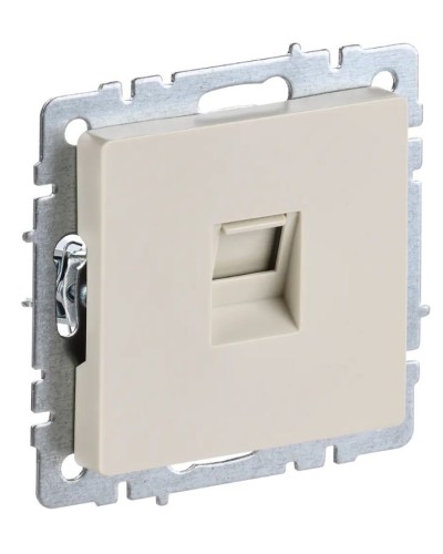 Розетка RJ45 РК10-БрКр кат.5E бежевый BRITE (BR-K10-1-K10). Розетка компьютерная. IEK в Ангарске