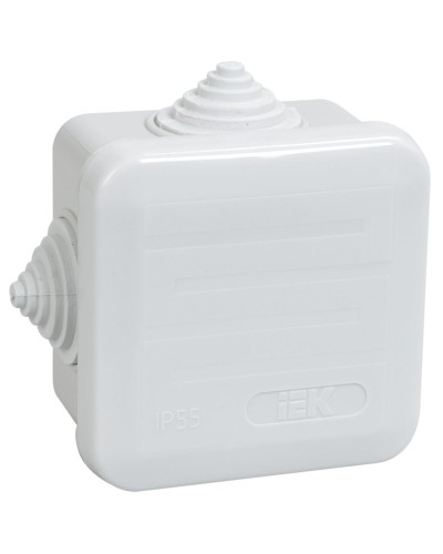 Коробка распаячная КМ41236 70х70х40 открытой проводки IP44 4 гермоввода серая (UKOZ11-070-070-040-K41-44). Коробка распаячная безгалогенная (HF) с защелкивающейся крышкой. IEK в Ангарске