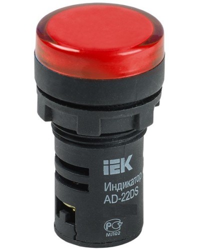 Лампа AD22DS (LED) матрица D22мм красный 24В AC/DC (BLS10-ADDS-024-K04). Светосигнальный индикатор. IEK в Ангарске