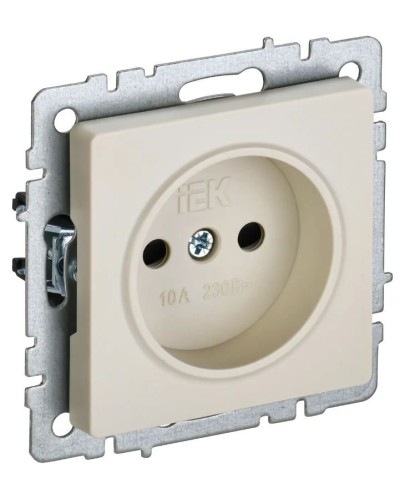 Розетка без з/к РСш10-2-БрКр бежевый BRITE (BR-R13-10-K10). Розетка без заземления с защитными шторками. IEK в Ангарске