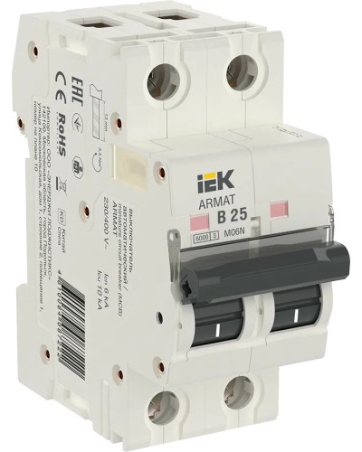 M06N 2P B 25А 6кА ARMAT (AR-M06N-2-B025). Автоматический выключатель. IEK в Ангарске