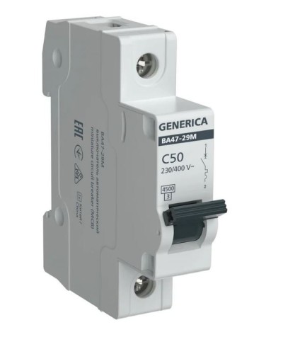 GENERICA ВА47-29М 1P C 50А 4,5кА (MVA21-1-050-C-G). Автоматический выключатель. IEK в Ангарске