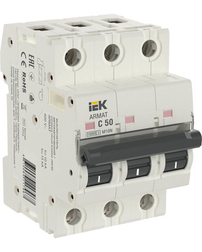 M10N 3P C 50А 10кА ARMAT (AR-M10N-3-C050). Автоматический выключатель. IEK в Ангарске