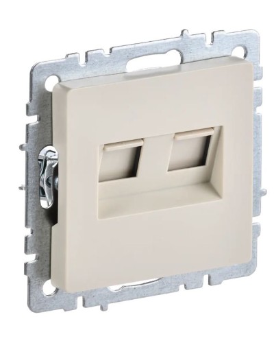 Розетка RJ11+RJ45 РК/Т12-БрКр бежевый BRITE (BR-KT20-O-1-K10). Розетка двойная. IEK в Ангарске