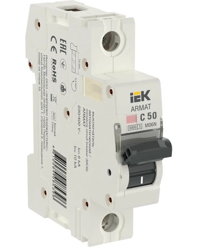 M06N 1P C 50А 6кА ARMAT (AR-M06N-1-C050). Автоматический выключатель. IEK в Ангарске