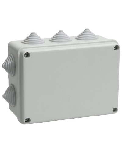 Коробка распаячная КМ41242 150х110х70 открытой проводки IP55 10 гермовводов серая (UKO10-150-110-070-K41-55). Коробка распаячная безгалогенная (HF). IEK в Ангарске