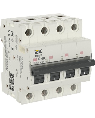 M10N 4P C 40А 10кА ARMAT (AR-M10N-4-C040). Автоматический выключатель. IEK в Ангарске