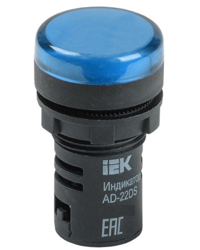Лампа AD22DS (LED) матрица D22мм синий 24В AC/DC (BLS10-ADDS-024-K07). Светосигнальный индикатор. IEK в Ангарске