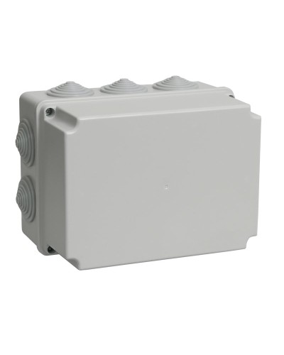 Коробка распаячная КМ41245 190х140х120 открытой проводки IP44 10 гермовводов серая (UKO10-190-140-120-K41-44). Коробка распаячная безгалогенная (HF). IEK в Ангарске