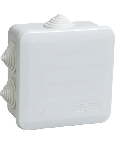 Коробка распаячная КМ41255 100х100х50 открытой проводки IP44 6 гермовводов серая (UKOZ11-100-100-050-K41-44). Коробка распаячная безгалогенная (HF) с защелкивающейся крышкой. IEK в Ангарске