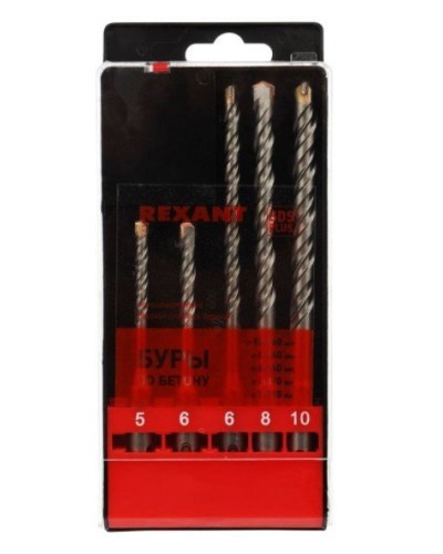 Набор буров, бетон 5-6х110, 6-8-10х160 мм, 5 шт, SDS PLUS Kranz (KR-91-0406): Аксессуар для электроинструмента в Ангарске