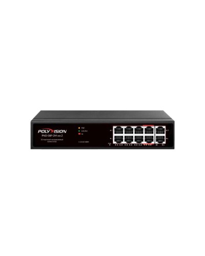 PND-08P-2M v.2. Коммутатор 10-портовый с функцией PoE. Polyvision в Ангарске