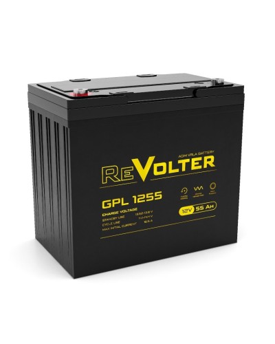 Revolter GPL 1255. Аккумулятор автомобильный герметичный свинцово-кислотный. Revolter в Ангарске