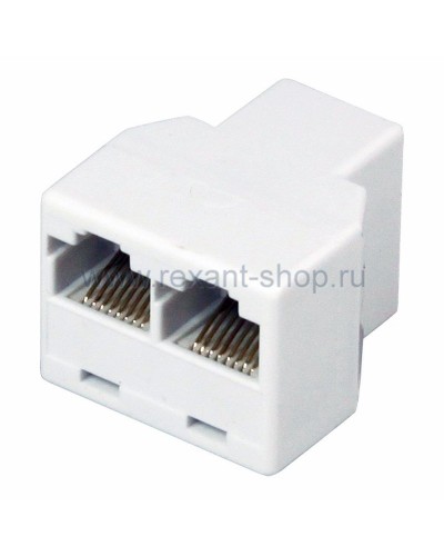 Двойник компьютерный UTP RJ-45(8P8C) (гнездо - 2 гнезда) REXANT (03-0103): Кабельный соединитель в Ангарске