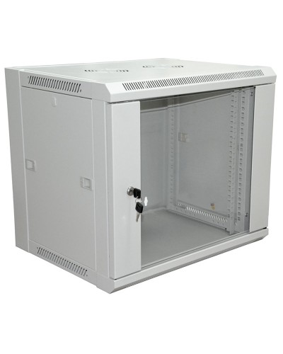 Шкаф телекоммуникационный 19 настенный 6U 600×450×370 мм (ШxГxВ) - передняя дверь стекло, боковые стенки съемные (разобранный), RAL 7035 (04-2200). Шкаф телекоммуникационный 19 настенный 6U. Rexant в Ангарске