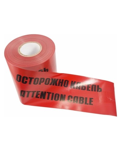 Лента сигнальная «Осторожно кабель» 150 мм х 100 м REXANT, цвет красный/черный (19-3015): Лента сигнальная предупредительная в Ангарске