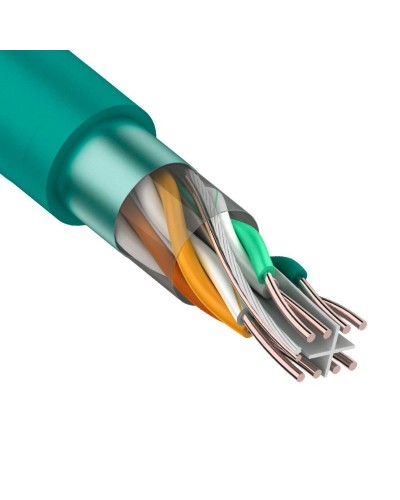 F/UTP, CAT 6, нг(А)-LSLTx, 4х2х0,575мм, 23AWG, INDOOR, SOLID, зеленый, 305м REXANT (01-0171). Кабель «витая пара» (LAN) для структурированных систем связи. Rexant в Ангарске