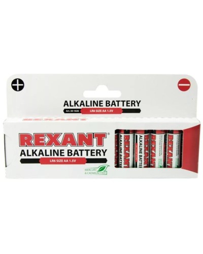 Алкалиновая батарейка AA/LR6 1,5 V 12 шт. REXANT (30-1026). Элемент питания. Rexant в Ангарске