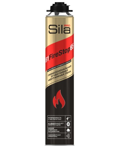 Пена огнестойкая Sila Pro B1 Firestop 65, 850 мл: Пена монтажная профессиональная в Ангарске