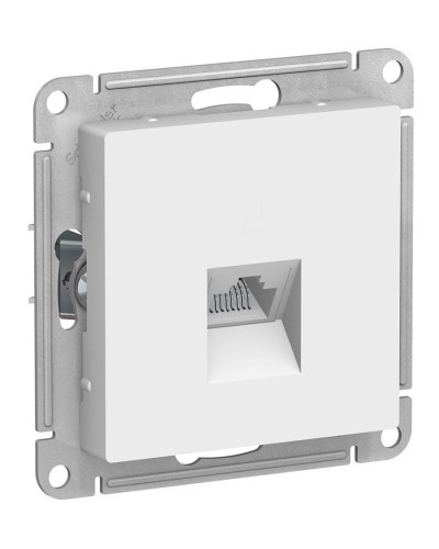 AtlasDesign розетка RJ45, кат. 5Е, 1-местная, скрытой установки, механизм, белый (ATN000183). Розетка компьютерная. Systeme Electric в Ангарске