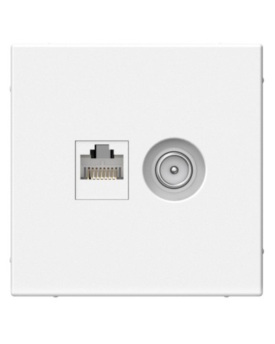 ArtGallery розетка двойная RJ45+TV, кат. 5Е, скрытой установки, механизм, белый (GAL000189). Розетка компьютерная + TV. Systeme Electric в Ангарске