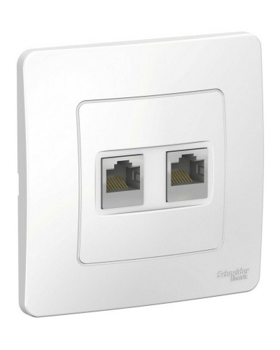 BLANCA розетка RJ45, 2-местная, кат. 5Е, скрытой установки, белый (BLNIS045451). Розетка компьютерная. Systeme Electric в Ангарске