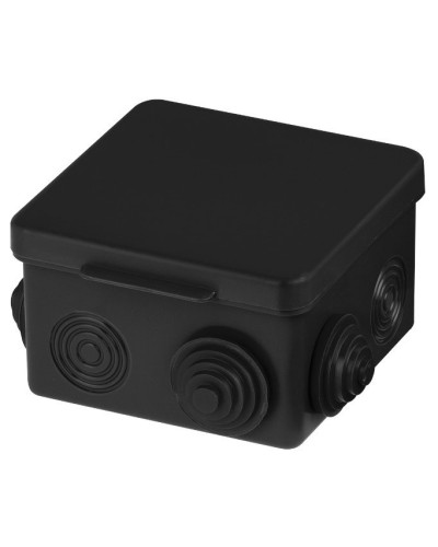 Распаячная коробка ОП 80х80х50мм, крышка, IP54, 7вх., черная TDM (SQ1401-0912). Распаячная коробка ОП. TDM ЕLECTRIC в Ангарске