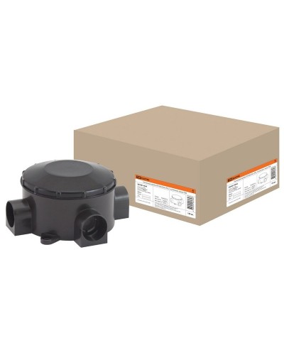 Распаячная коробка ОП D80х35мм, IP42, 3-х рожковая, черная TDM (SQ1401-4044). Распаячная коробка ОП. TDM ЕLECTRIC в Ангарске