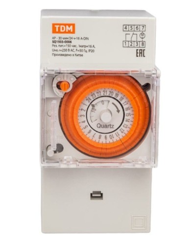 АР-30мин/24ч-16А-DIN (3 модуля) TDM (SQ1503-0006). Аналоговое суточное реле. TDM ЕLECTRIC в Ангарске